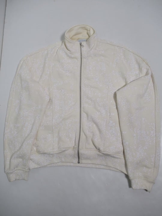 John Elliott Coated Terry Stand Collar Full-Zip Jacket Salt Size M-2 Relaxed