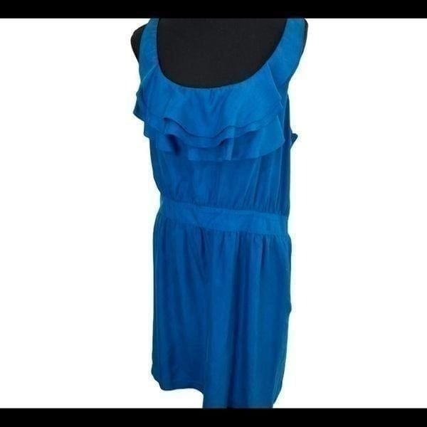 LOFT blue silk mini dress