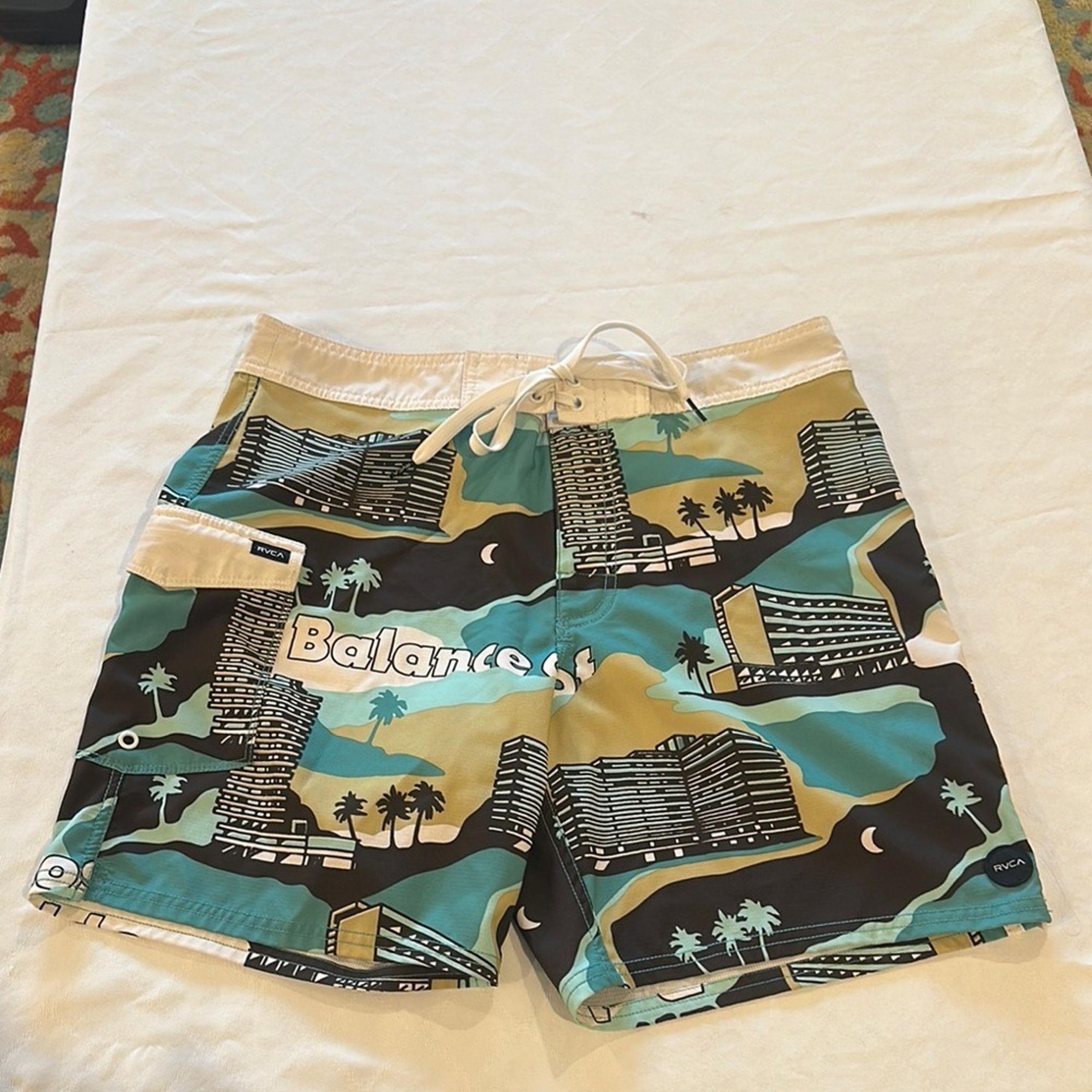 RVCA Men's Boardshorts board shorts SPLENDER TRUNK swim trunks Size 32 EUC