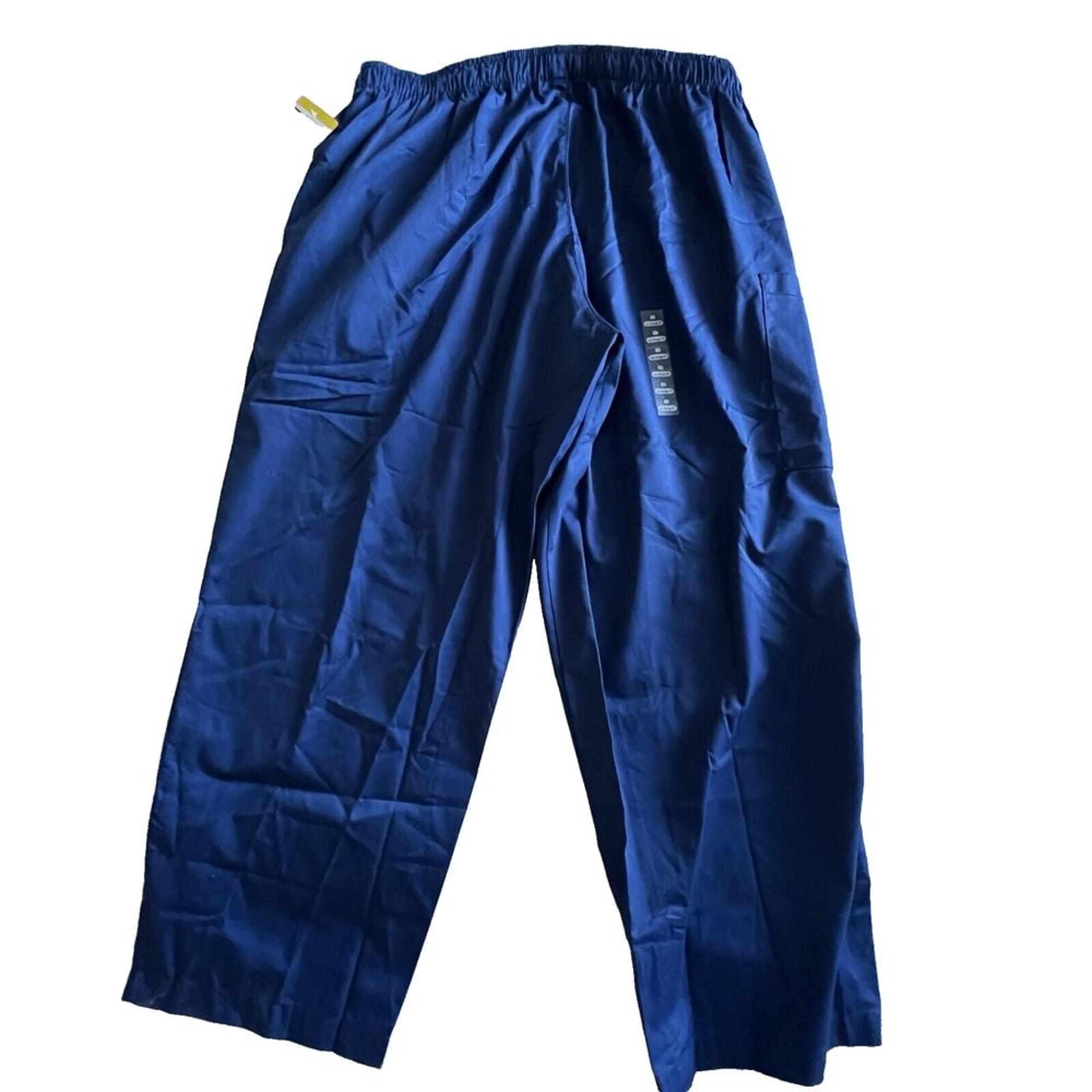 Wonder Work Size 3X Petite Scrub Pants Drawstring Waist Stretch 3XP Blue NWT