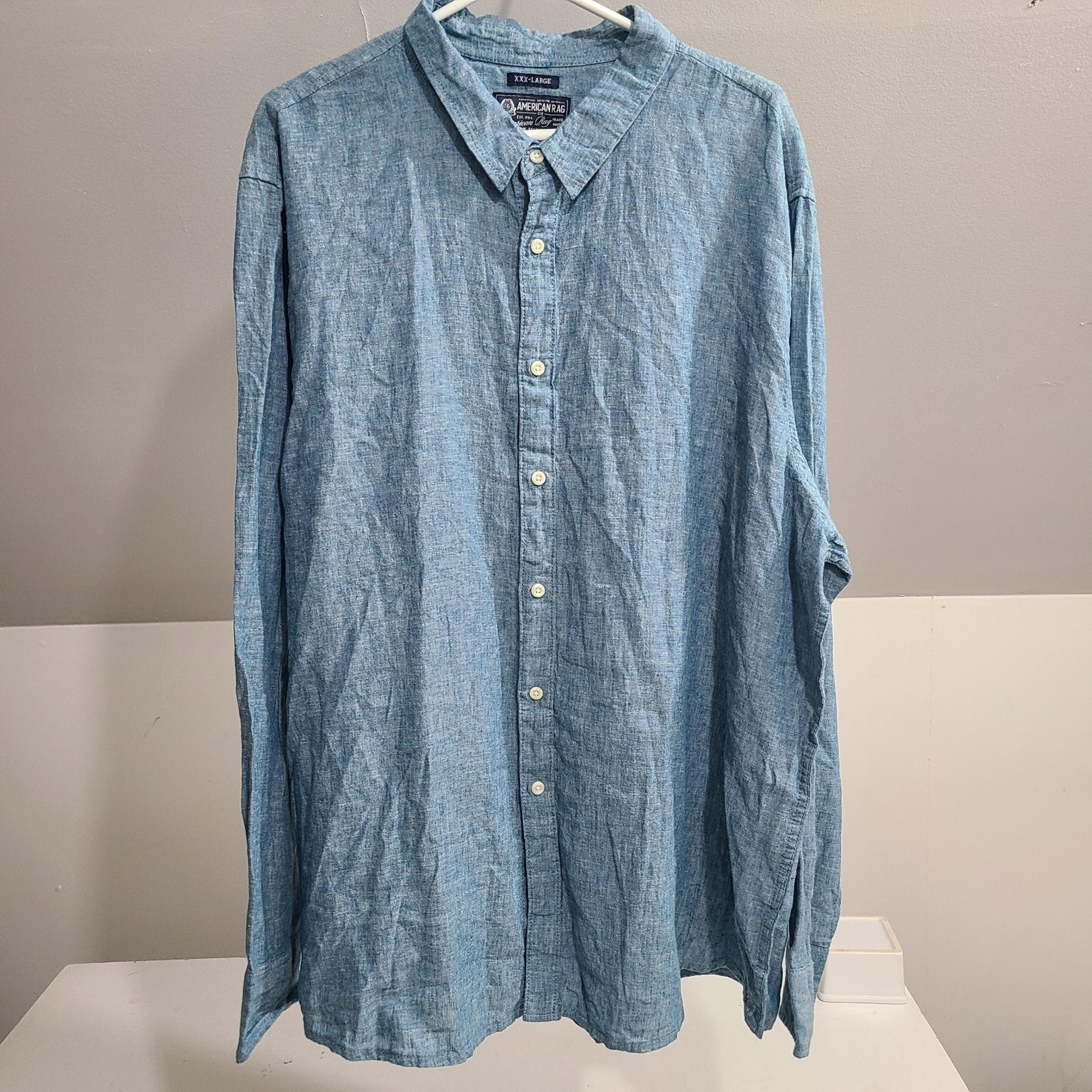 Mens XXXL (3XL) - American Rag linen blend long sleeve dress shirt