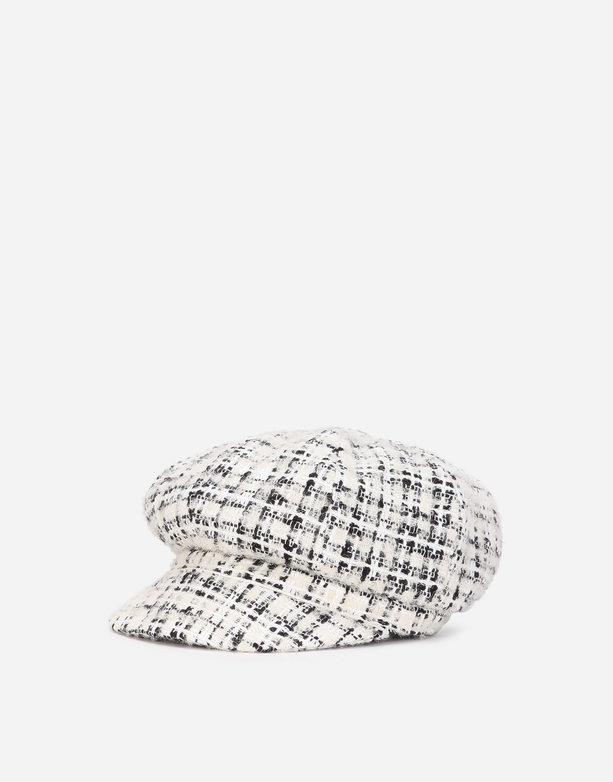 Dolce & Gabbana Authentic Tweed Baker Boy Hat with Visor