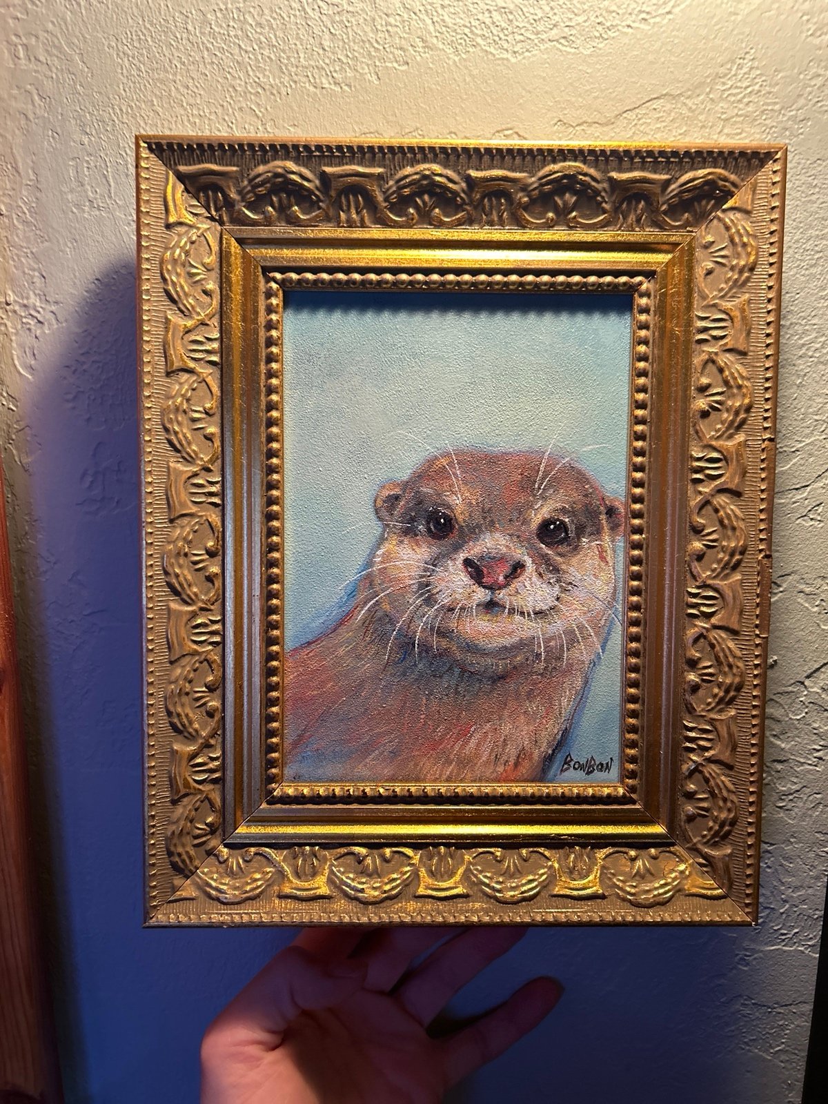 Otter acrylic original framed