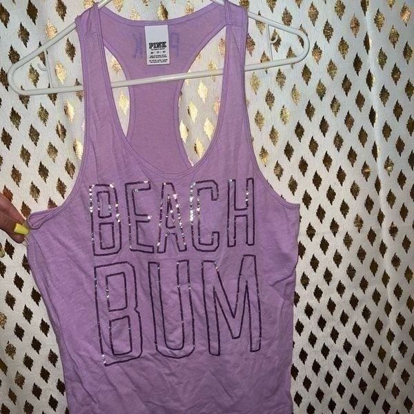 Victoria’s Secret PINK beach bum tank top sequins bedazzled size XS
