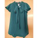 NEW! Oscar de la Renta Teal Silk Flutter Sleeve Tie Blouse Size 2 MSRP 1,526