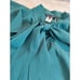 NEW! Oscar de la Renta Teal Silk Flutter Sleeve Tie Blouse Size 2 MSRP 1,526