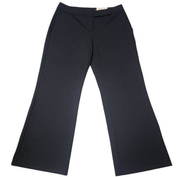 EXPRESS Editor Pants Women's Sz 0 Black Low-Rise Straight Through Hip Pleated Cr
