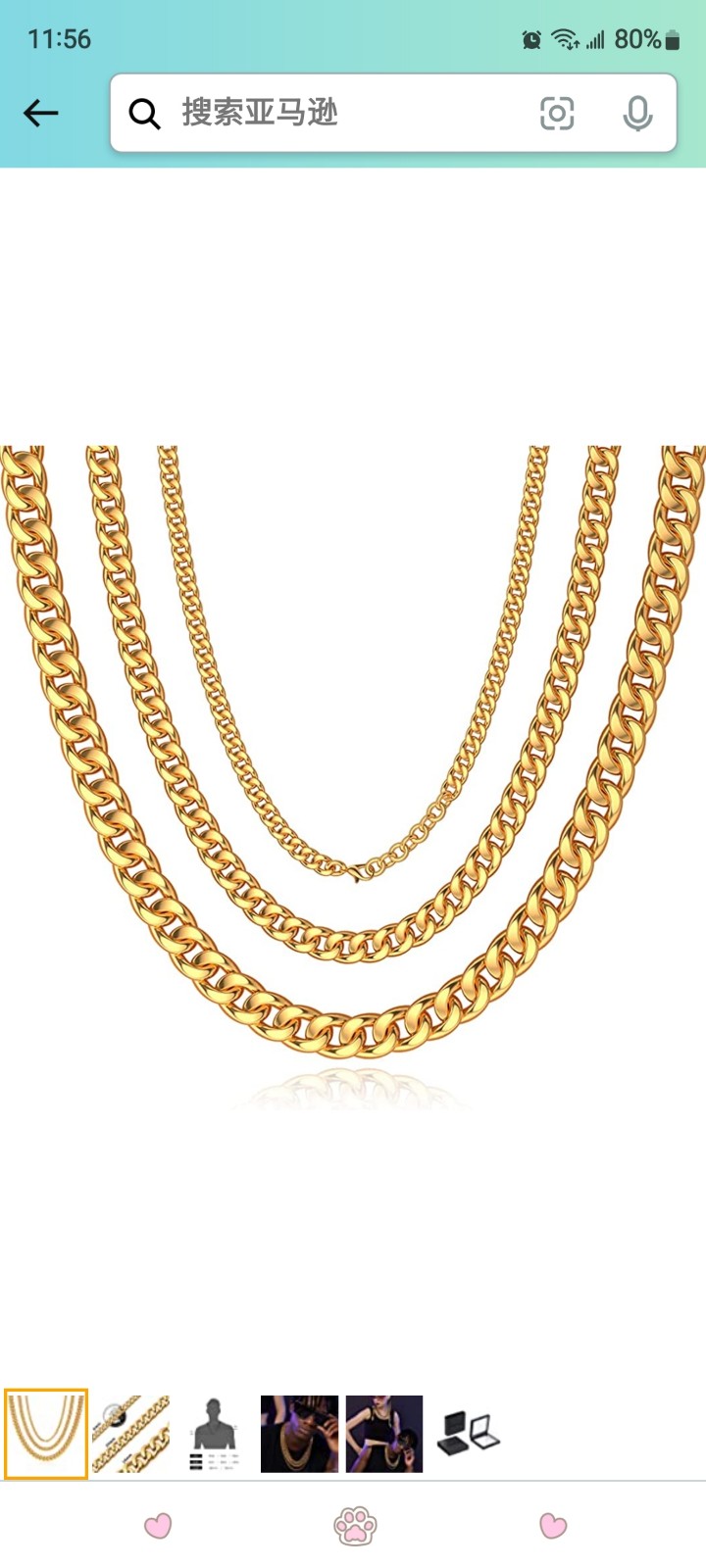 Cuban Link Chain for Men-Women Necklace Adjustable Silver Black Gold 316L Stainl