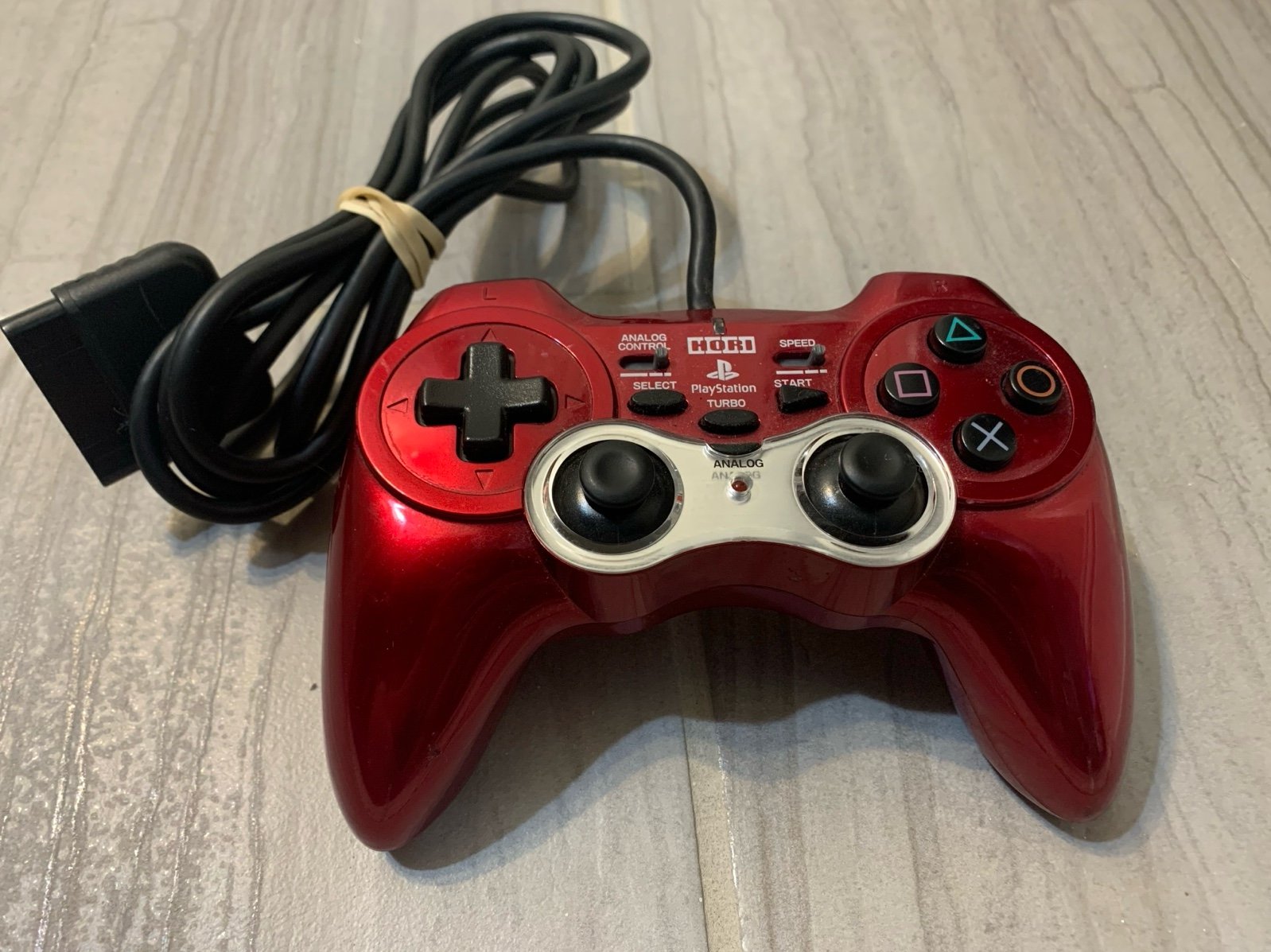 Hori Analog Sindou Pad 2 Turbo Controller Red PlayStation 1 / 2 PS1 PS2 2PC307