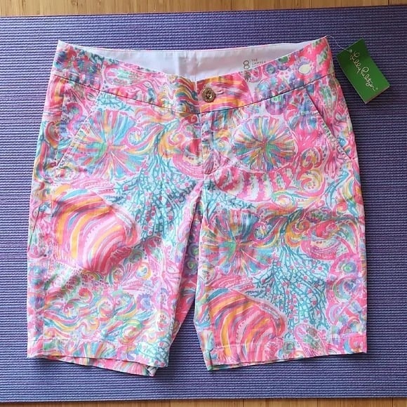 Lilly Pulitzer NWT Chipper Shorts 8 Swish Fish Preppy Mermaidcore