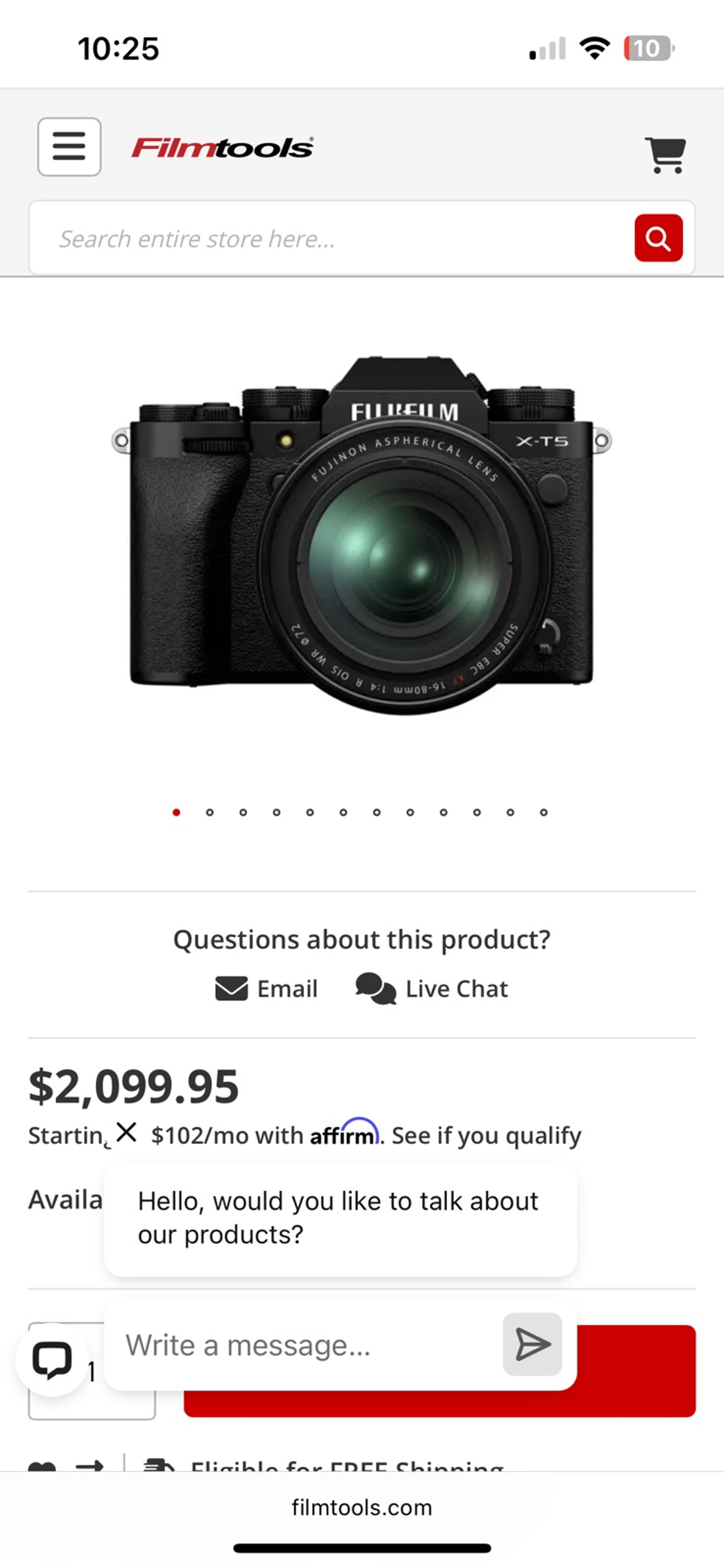 fujifilm X-T5 mirrorless camera with XF18-55 lens kit. Black. Like new