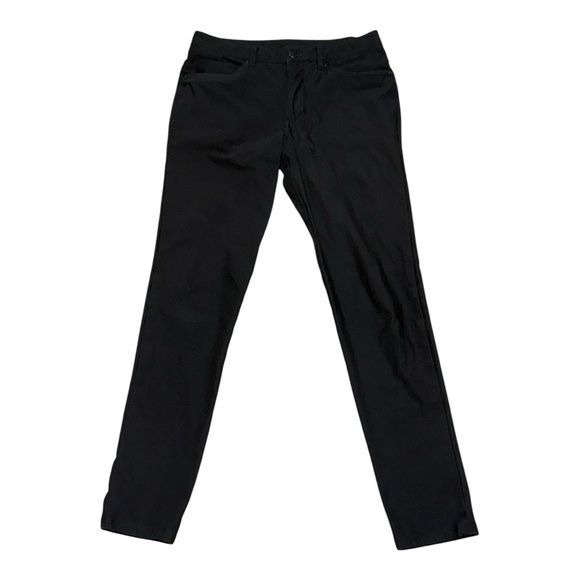 Lululemon Black Stretch Straight Leg Mid Rise Pants Size 30