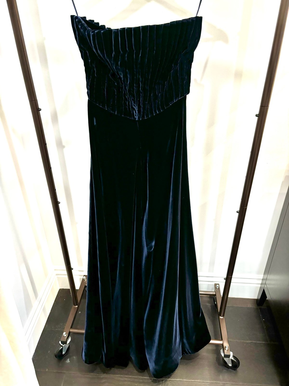 Etro Navy Strapless Velvet Gown