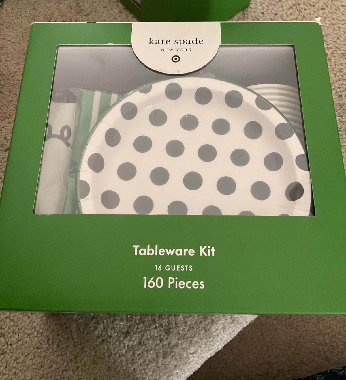 BNIB Kate spade x target tableware kit black white limited edition