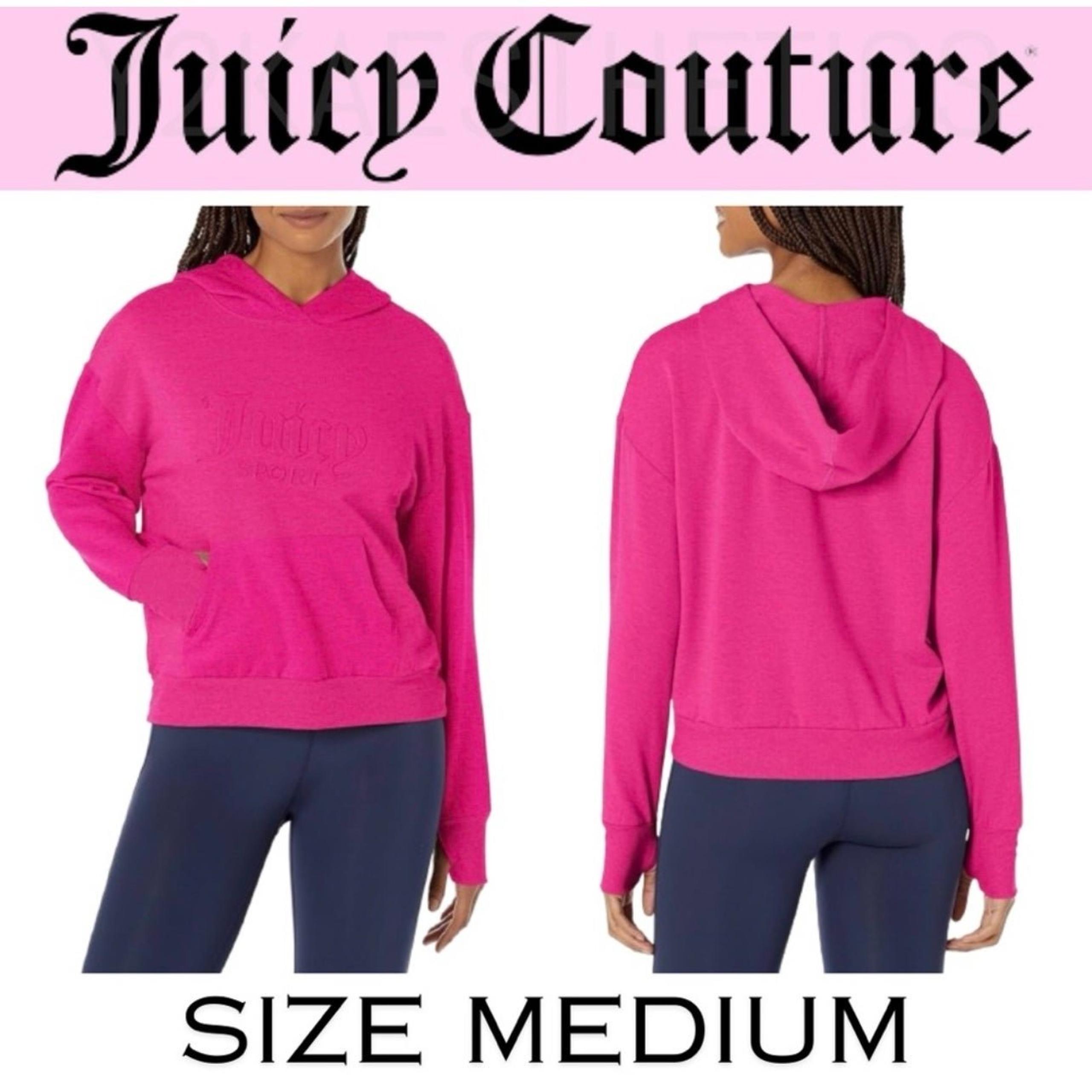 NEW Juicy Couture Hyper Pink “Juicy Sports” Pullover Hoodie Size Medium
