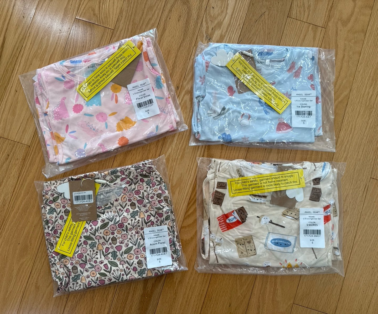 ANGEL DEAR Bundle All long sleeve/pants pajama sets NEW SIZE 5