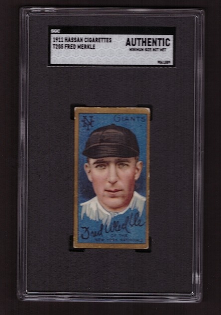 1911 T205 Fred Merkle Hassan back