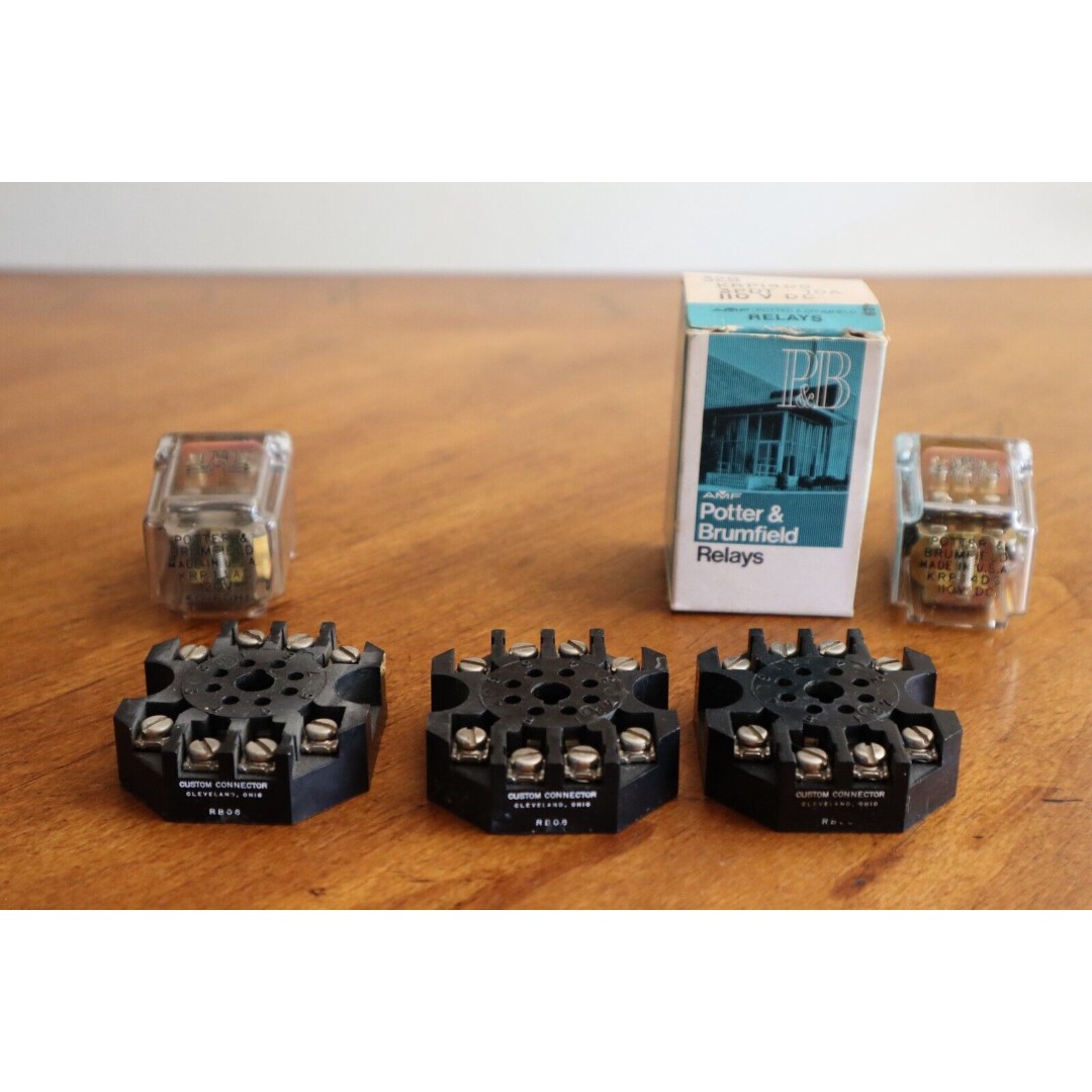 Potter & Brumfield KRP14DG 110V DC KRP11AG 120V 50-60Hz Relays + Connectors RB08