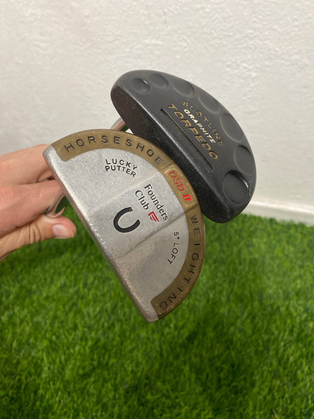 2 Mallet Golf Putters Founders Club Lucky Horseshoe & Slotline