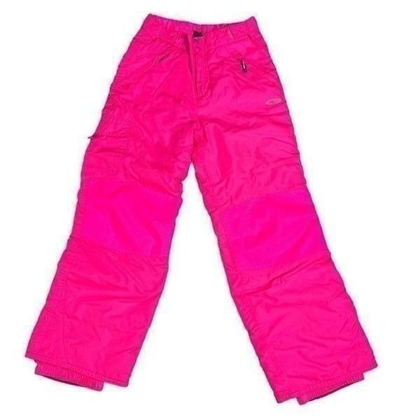 Champion girls, hot pink snow pants with side pockets with zippers adjustable wa
