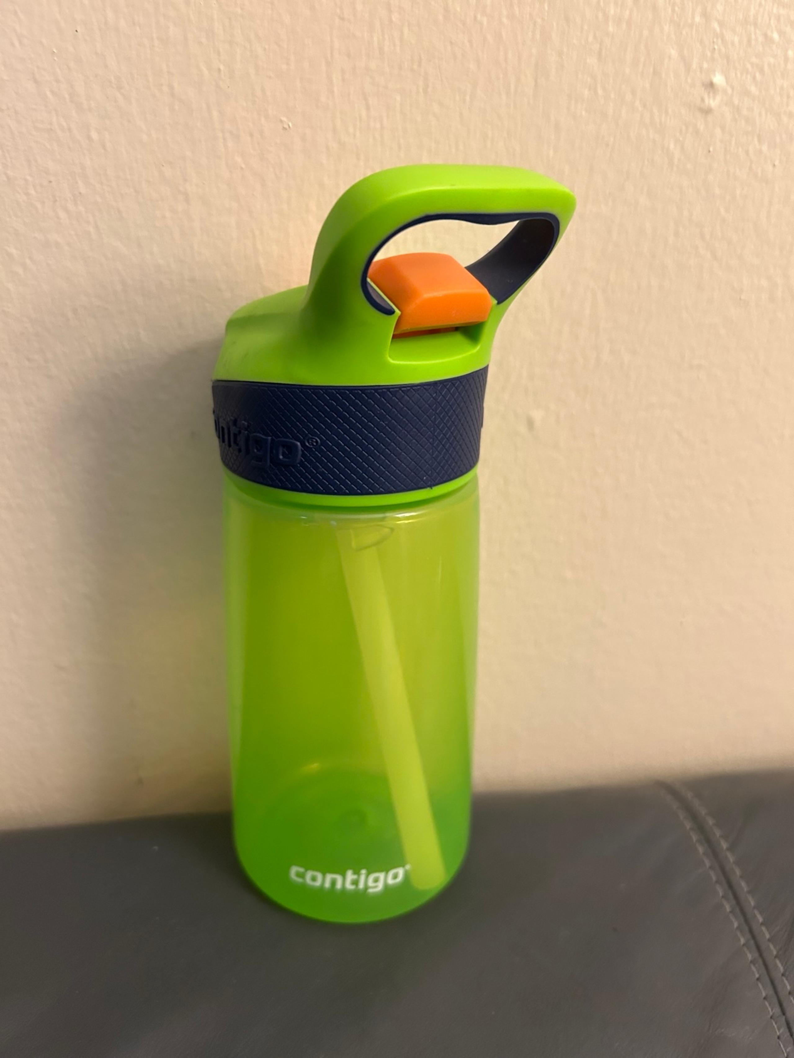 Contigo Water Bottle with  Straw, 14 oz, Neon Green