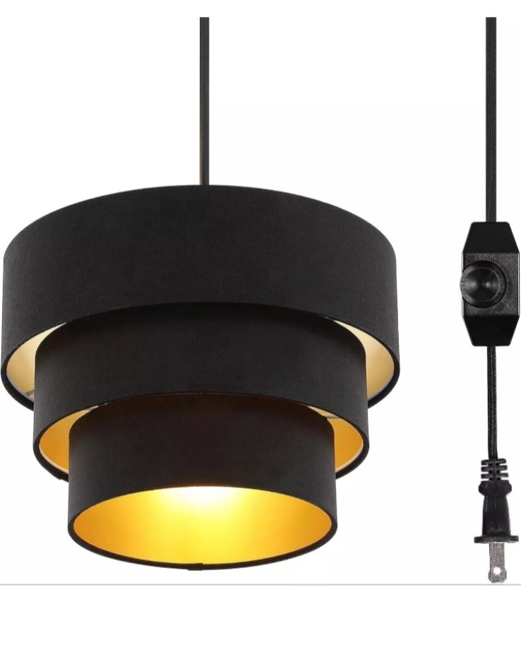 Black 3 tier light fixture hanging lamp