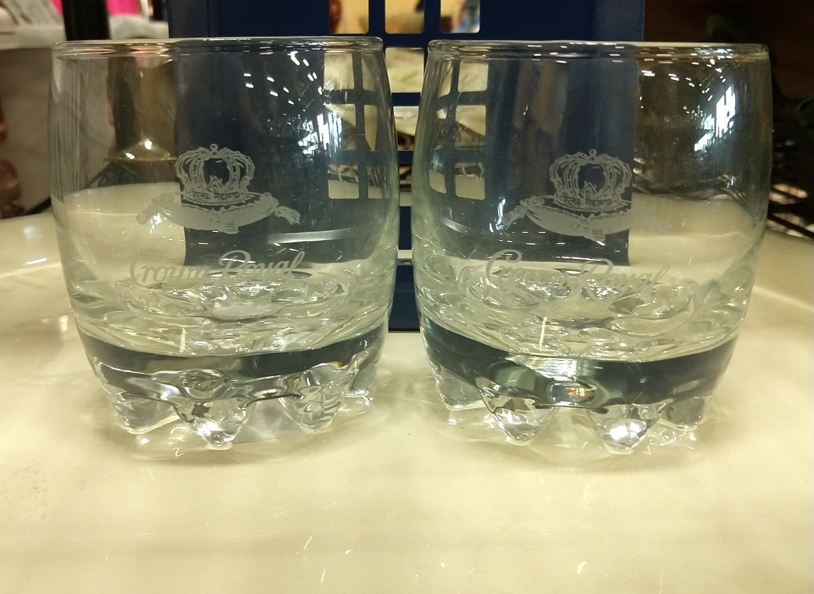 Two (2) Crown Royal Low Ball Glasses Set 7.99 Ship