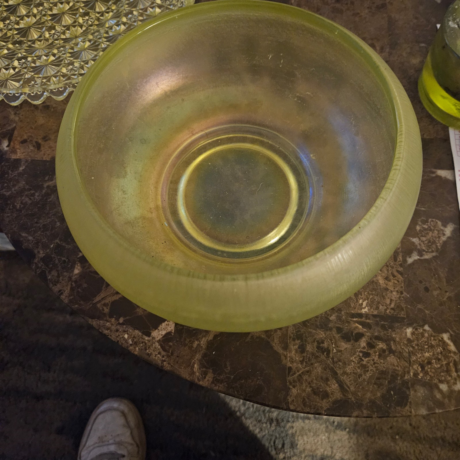 Uranium Glass Yellow Bowl
