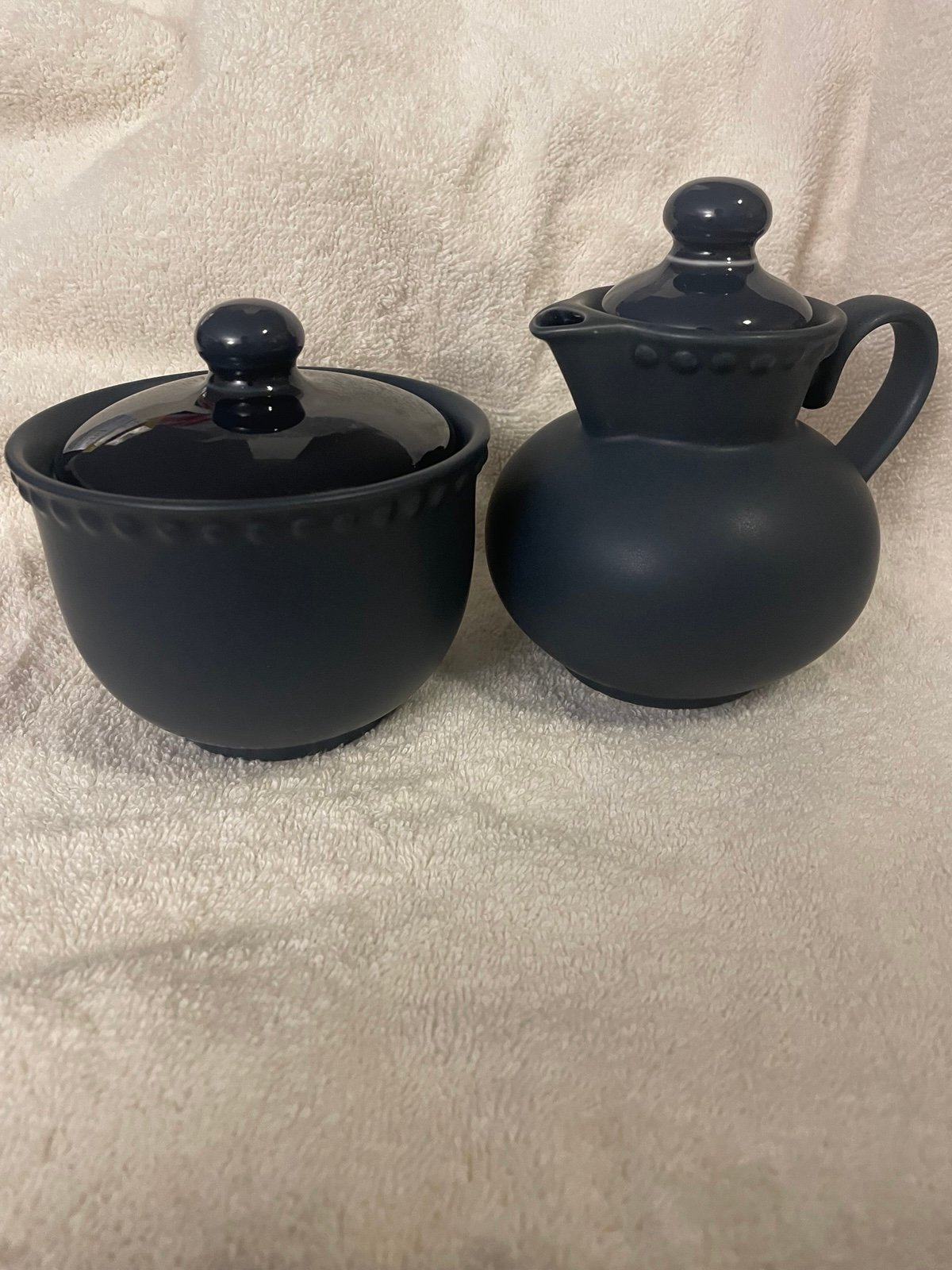 Lidded sugar and creamer by Dansk
