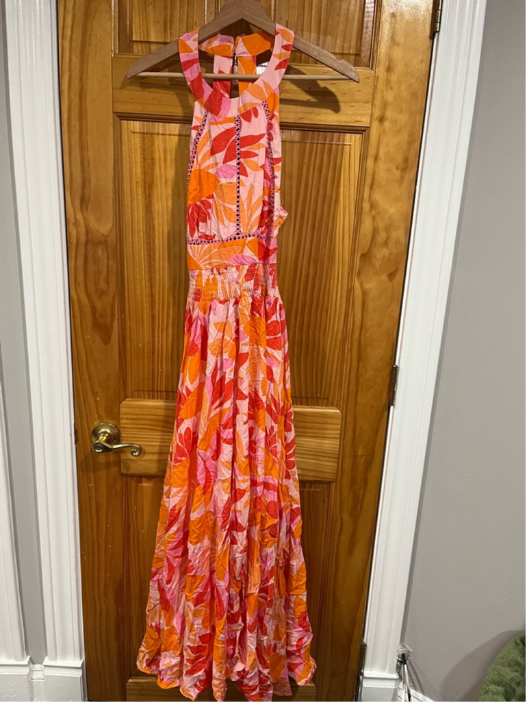 NWT Anthropologie Abel The Label ATL Boho Floral Maxi Dress Size Medium