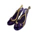 Vintage VIC MATIE Purple Velvet /Gold Sling Back Bow Heels Size 40 / 9.5 US NEW