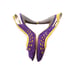 Vintage VIC MATIE Purple Velvet /Gold Sling Back Bow Heels Size 40 / 9.5 US NEW
