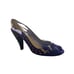 Vintage VIC MATIE Purple Velvet /Gold Sling Back Bow Heels Size 40 / 9.5 US NEW