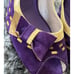 Vintage VIC MATIE Purple Velvet /Gold Sling Back Bow Heels Size 40 / 9.5 US NEW