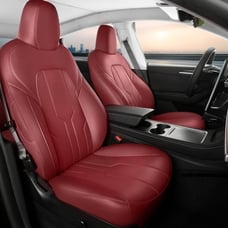 Car Seat Covers for Tesla Model Y 2020-2025, 360 Full Surround Nappa Leather