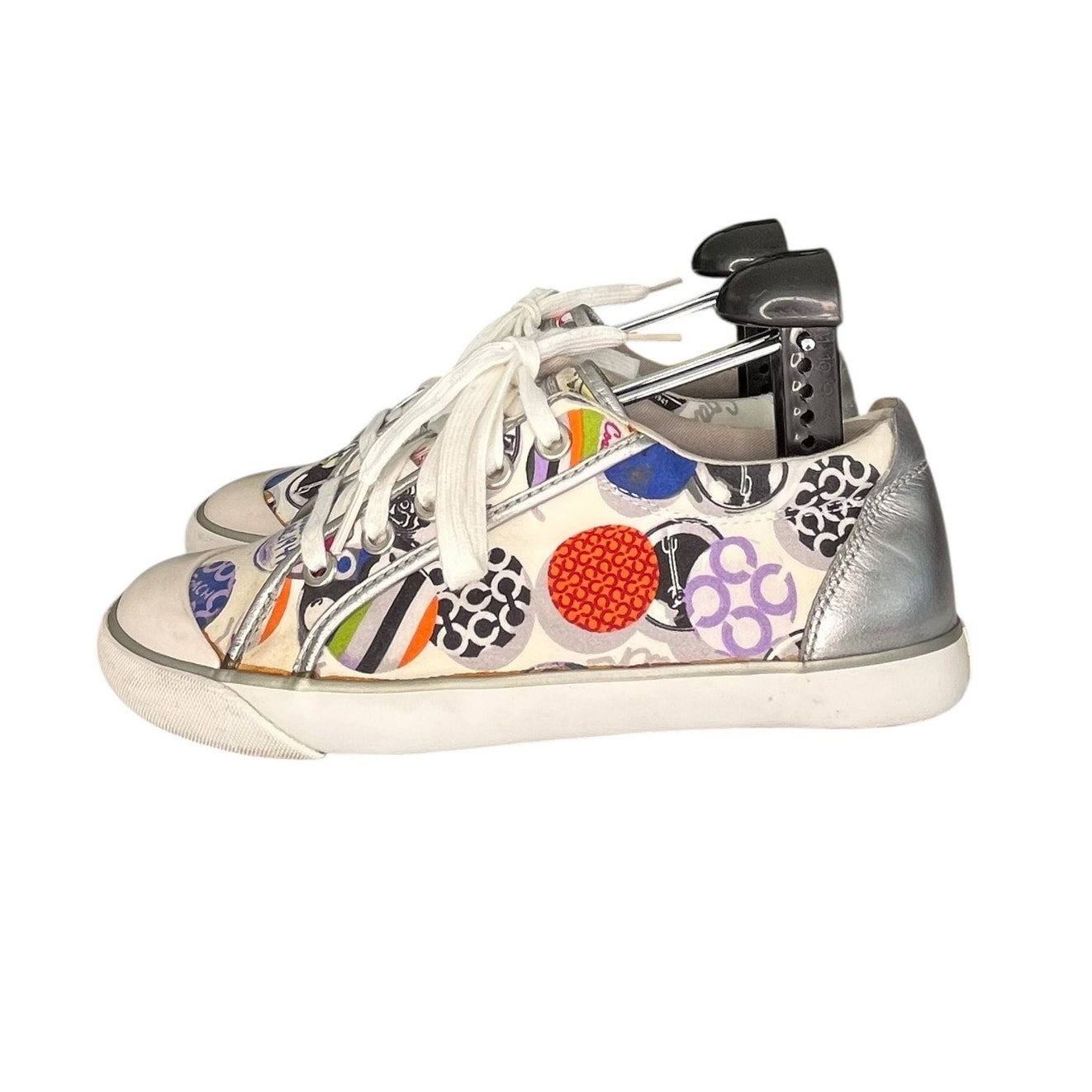 Coach Womens Barrett Poppy Q556 Multicolor Lace-Up Sneaker Shoes Size 7.5B