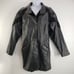 Womens Vintage Winlit Leather Jacket Black Genuine short Trench Coat Medium