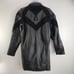 Womens Vintage Winlit Leather Jacket Black Genuine short Trench Coat Medium