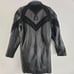 Womens Vintage Winlit Leather Jacket Black Genuine short Trench Coat Medium