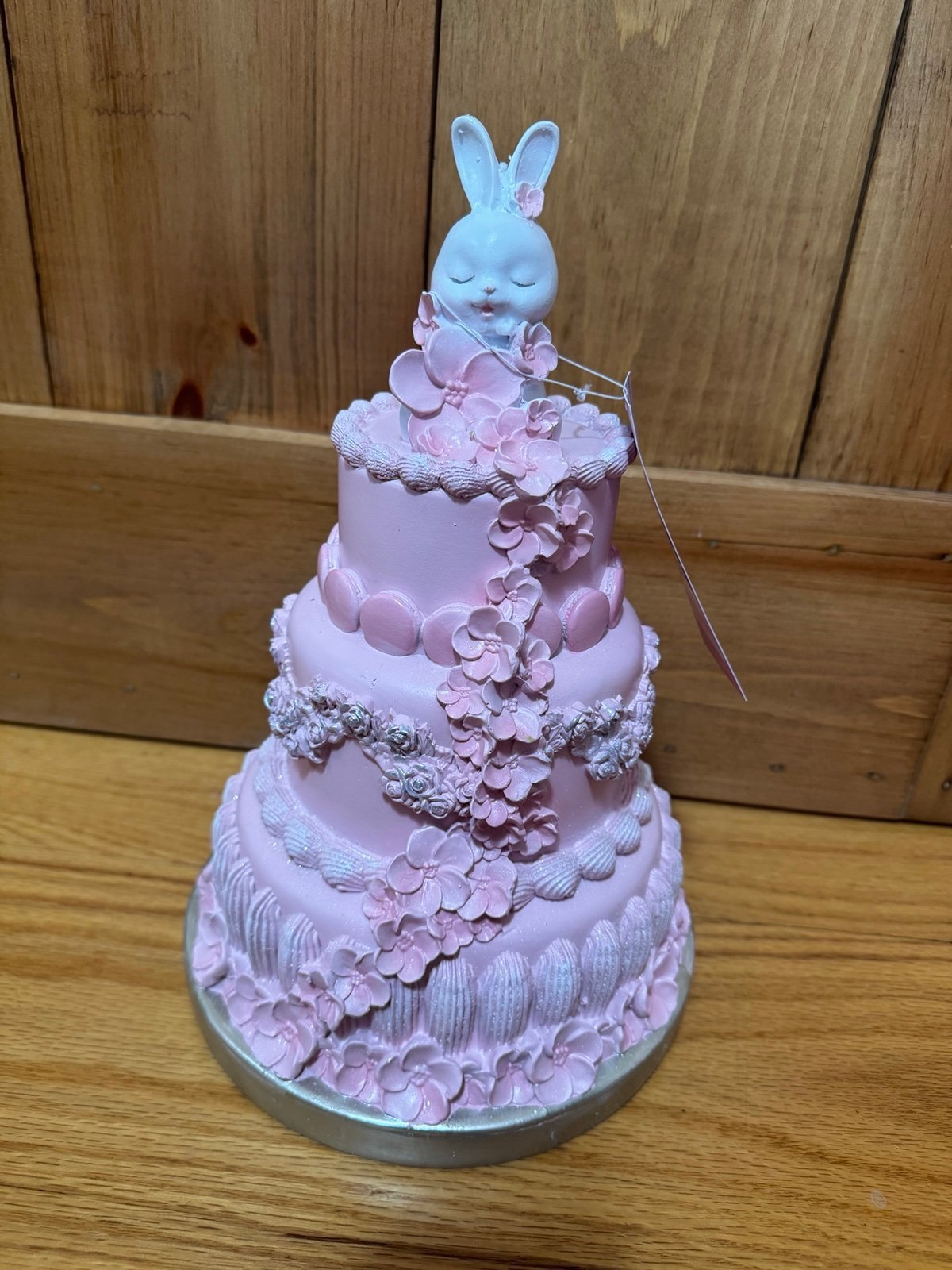 Sweet Treats Pink Bunny Floral Cake Decor VHTF BNWT