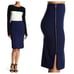 Diane Von Furstenberg Noemi Double Side Zipper Skirt Navy Blue DVF Women Size 10