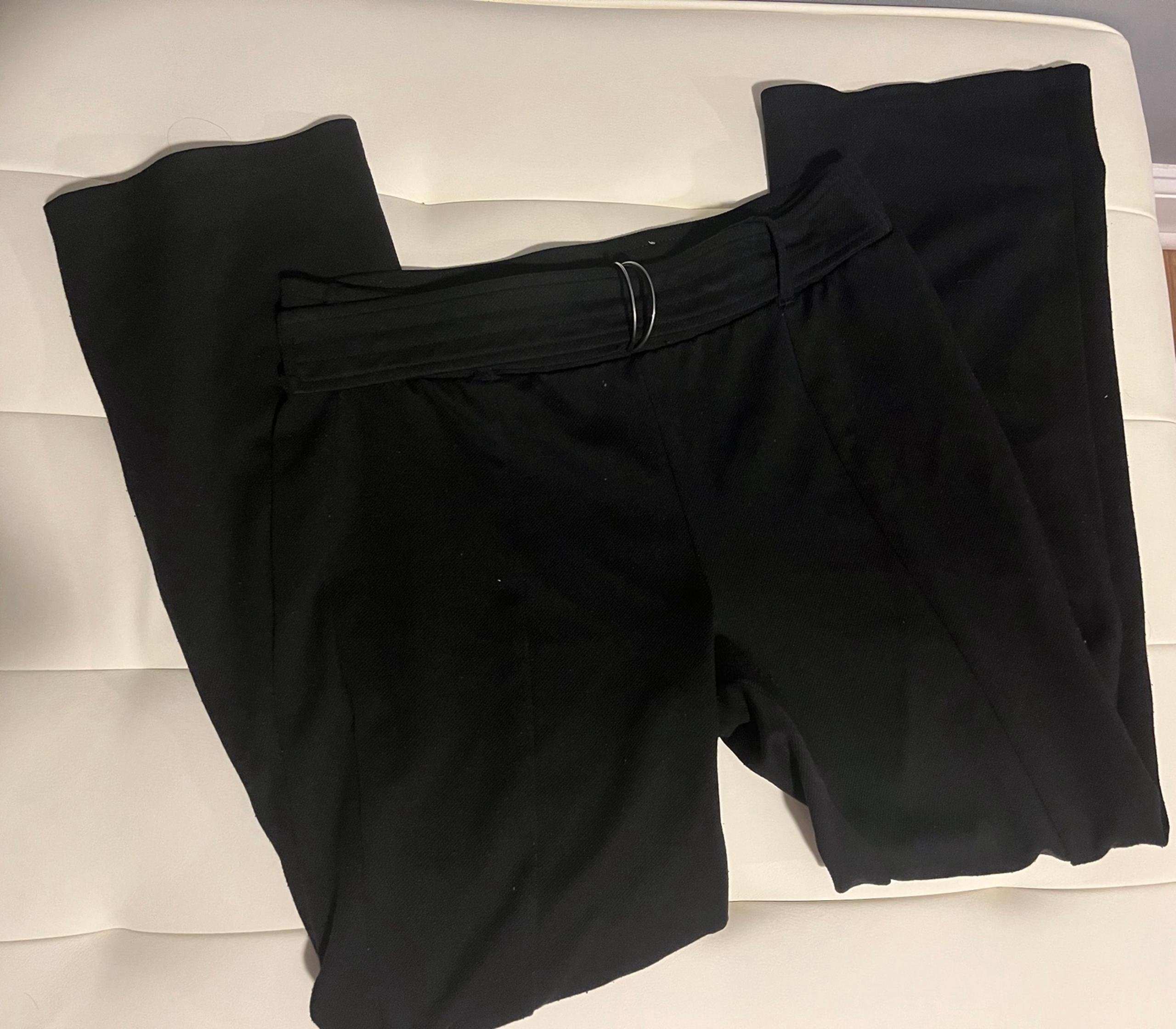 SO Black Attached Belt Linen Pants - Size Large