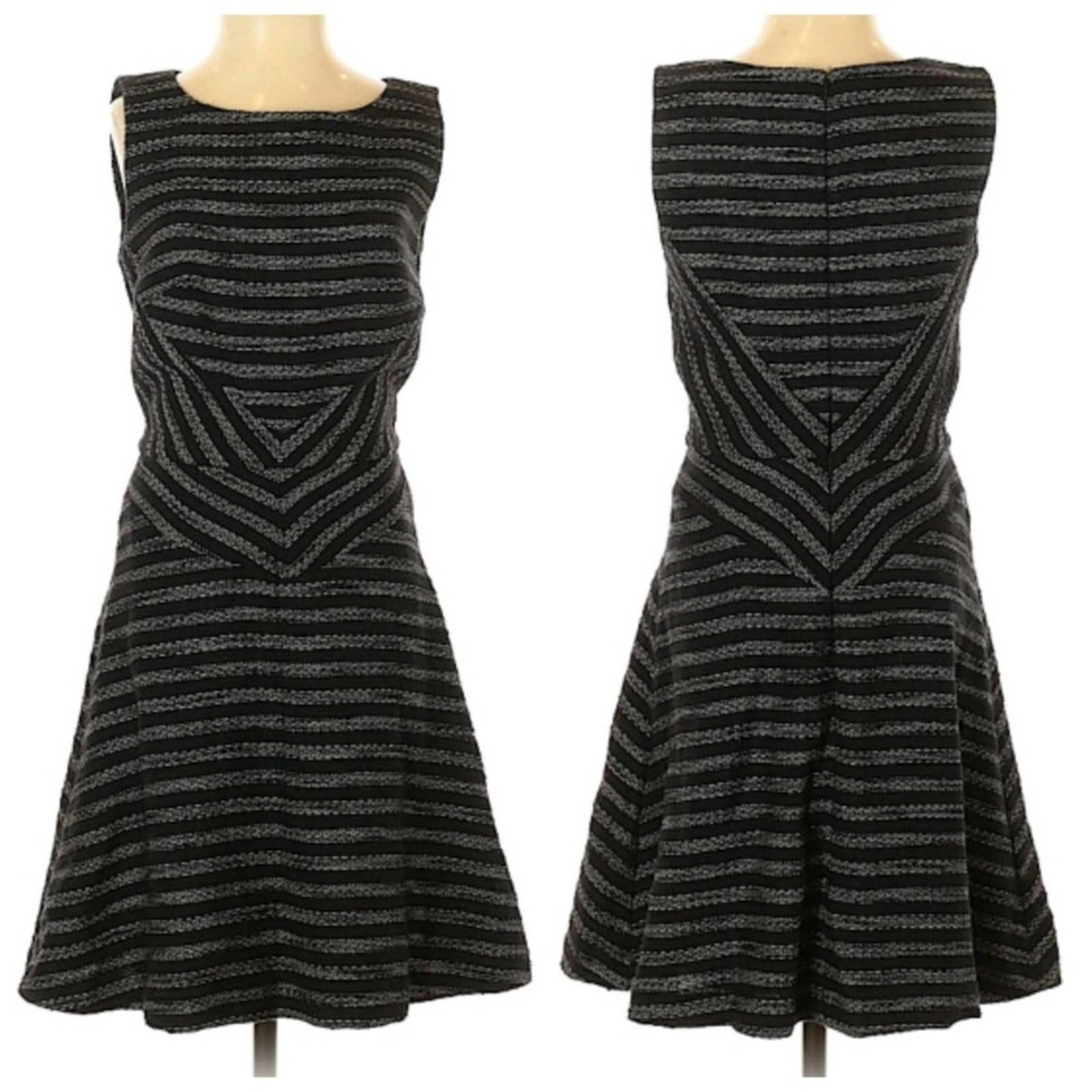 Halogen size 0 striped gray & black striped dress