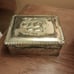 Vintage 1930s sailing ship embossed silver plated with wooden compartment box