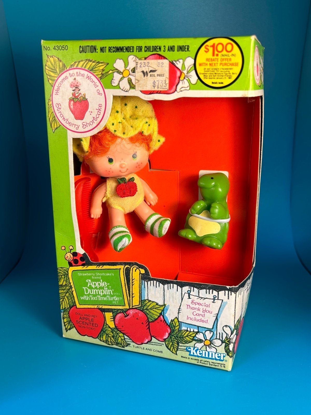 Vintage Apple Dumpling w/ Tea Time Turtle - NIB 1980s
