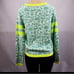 Juicy Couture 74 Juniors Sweater Green Yellow Leopard Print Metallic Lurex