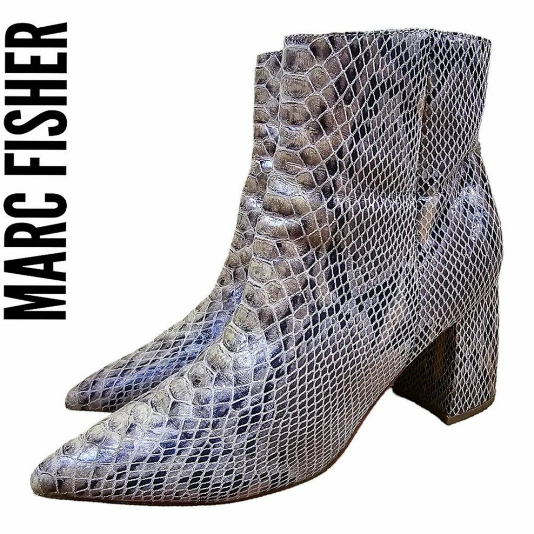 Marc Fisher Snake Print Block Heel Stretch Booties Size 8M