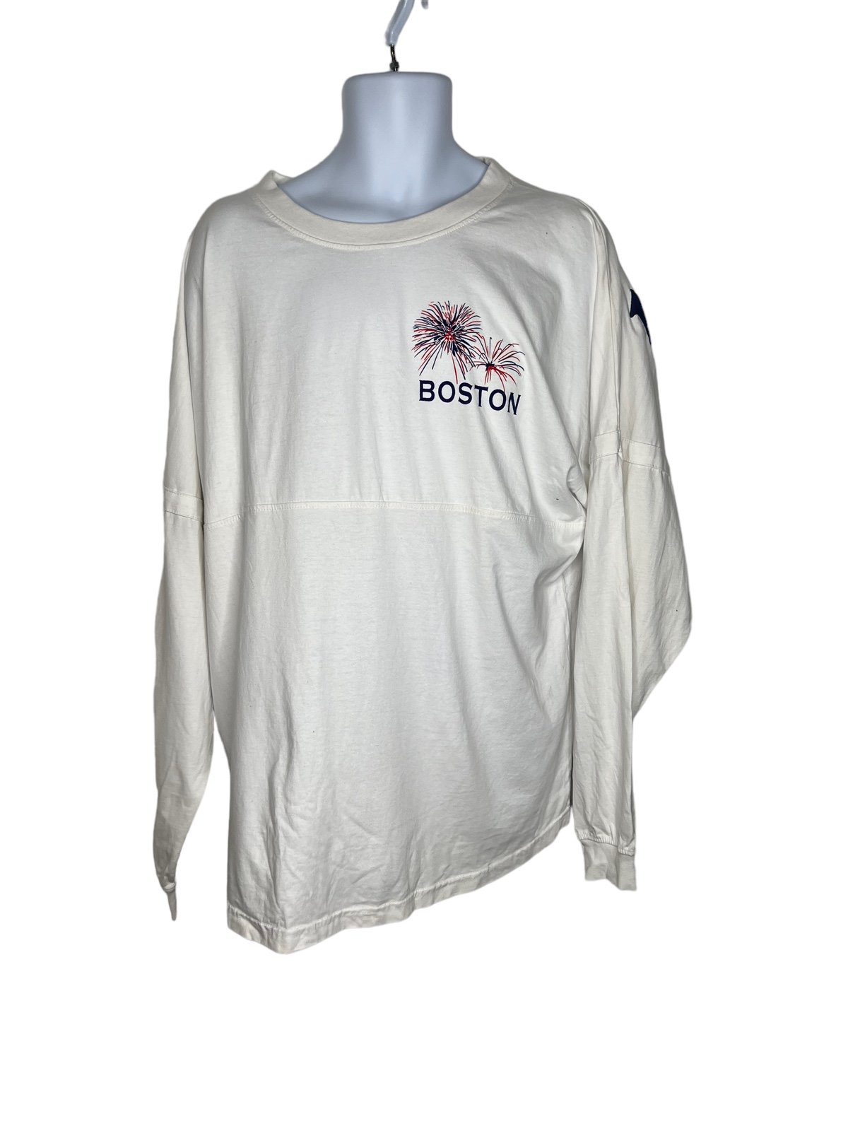 Zero Gravitee men’s white Boston America spirit jersey sz XXL fireworks