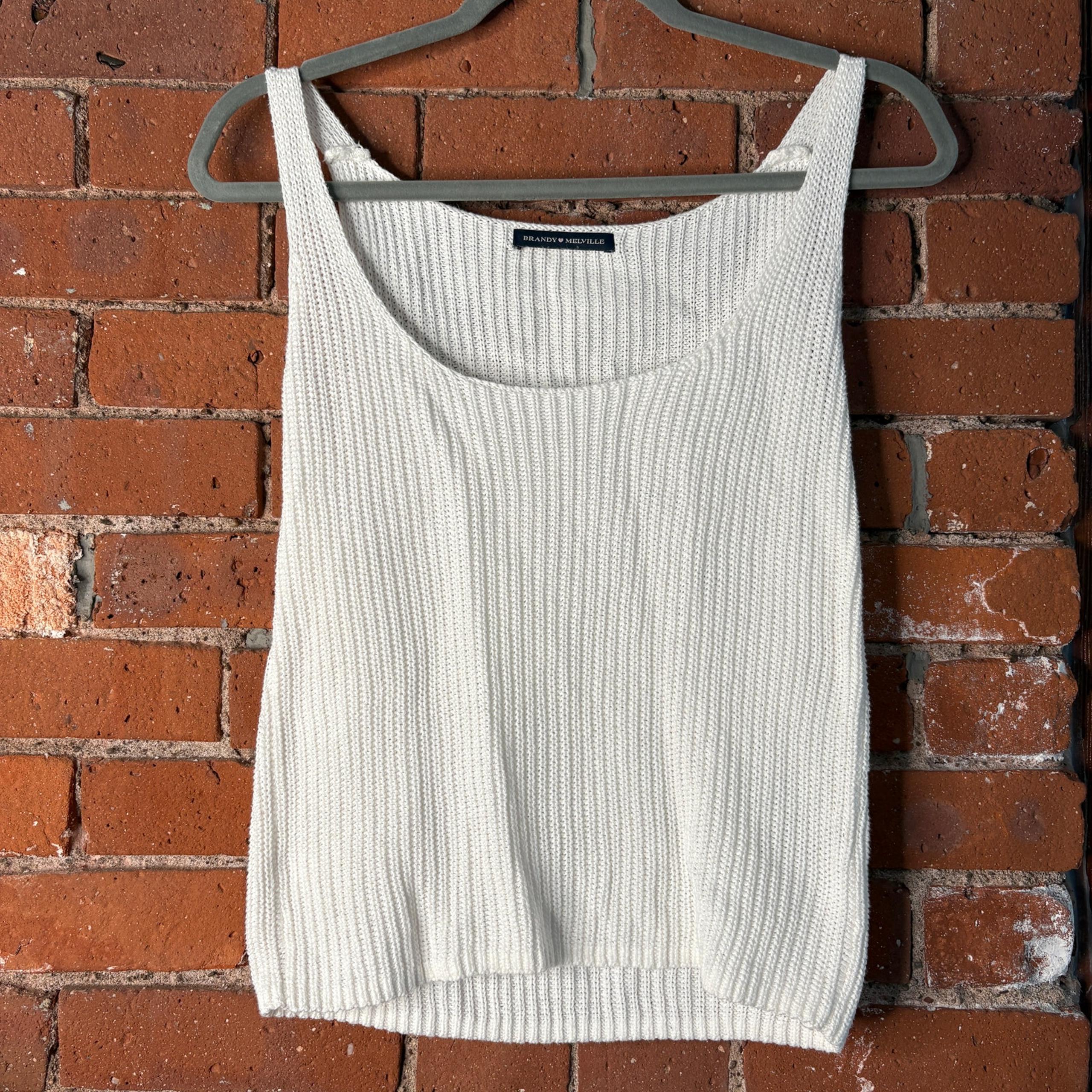 Brandy Melville 100% Cotton Knit Vest Tank Top Lightweight Breezy Summer Coastal