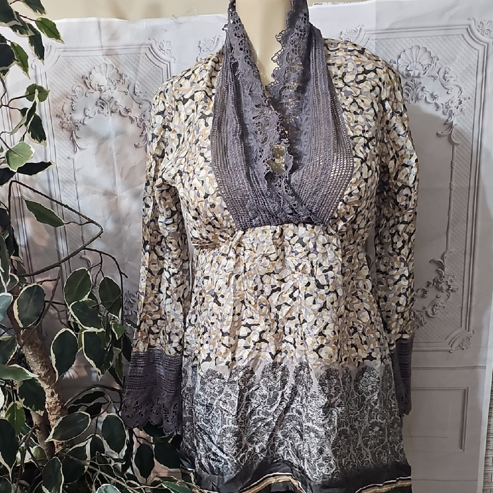 Johnny Was 100% Lace Trim Tunic/Dress